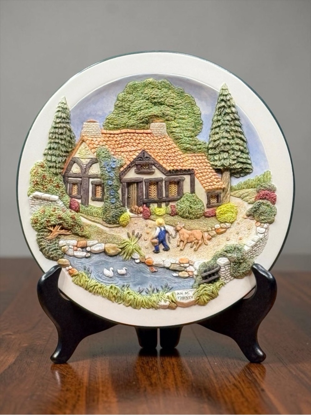 DAVENPORT STUDIOS “Cattail Cottage” Collector Plate #1007A